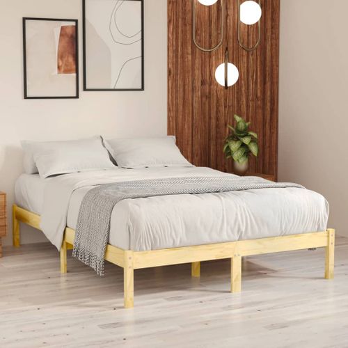 Cadre De Lit Sans Matelas Bois Massif 140x200 Cm