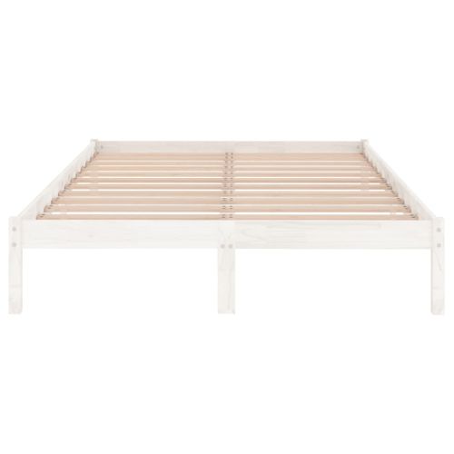 Cadre De Lit Lot 1 Bois Massif Pin Blanc 140x200 Cm Simple Robuste