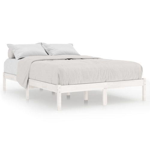 Cadre De Lit Lot 1 Bois Massif Pin Blanc 140x200 Cm Simple Robuste