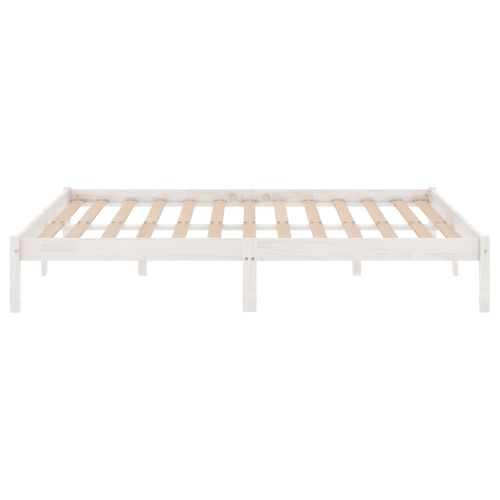 Cadre De Lit Sans Matelas Blanc Bois Massif 180x200