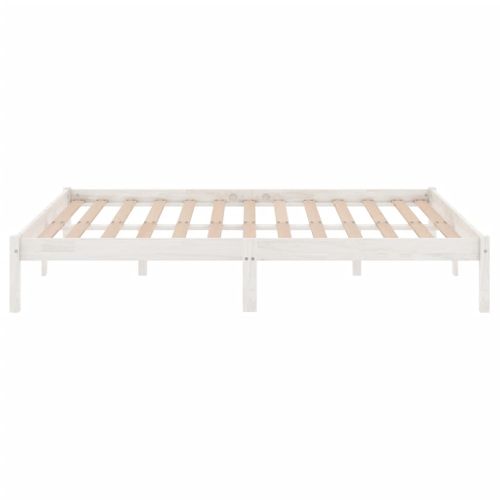 Cadre De Lit Sans Matelas Blanc Bois Massif 200x200 Cm