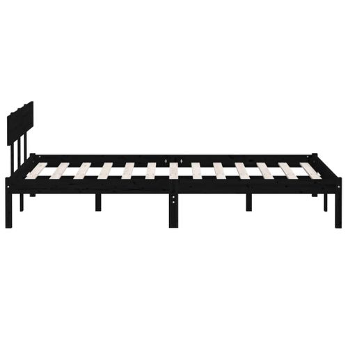 Cadre De Lit Sans Matelas Noir Bois Massif 120x190