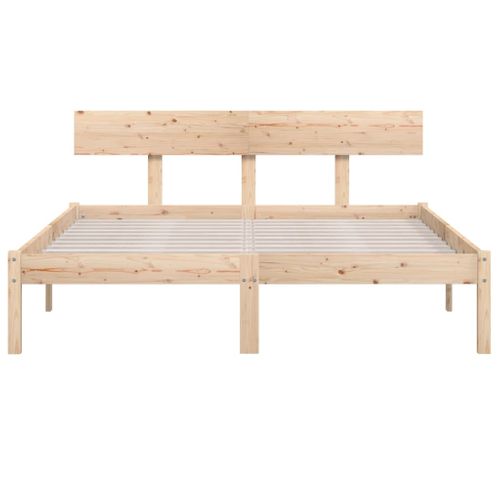 Cadre De Lit Sans Matelas Bois Massif 140x190 Cm