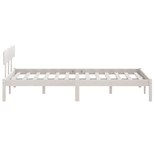 Cadre De Lit Sans Matelas Blanc Bois Massif 120x200 Cm