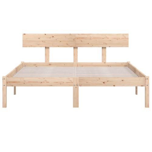 Cadre De Lit Sans Matelas Bois Massif 140x200 Cm