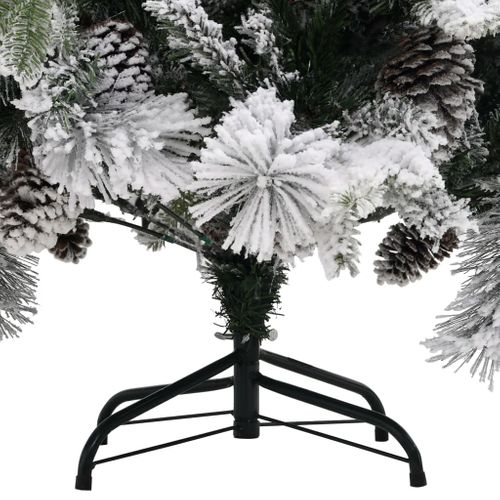 Sapin De Noël à Flocons De Neige Et Pommes De Pin 195 Cm Pvc/pe