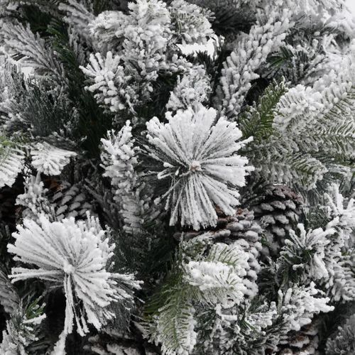Sapin De Noël à Flocons De Neige Et Pommes De Pin 195 Cm Pvc/pe