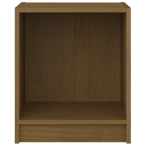 Table De Chevet Marron Miel 35,5x33,5x41,5cm Bois De Pin Massif