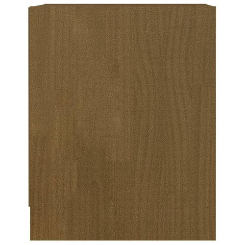 Table De Chevet Marron Miel 35,5x33,5x41,5cm Bois De Pin Massif