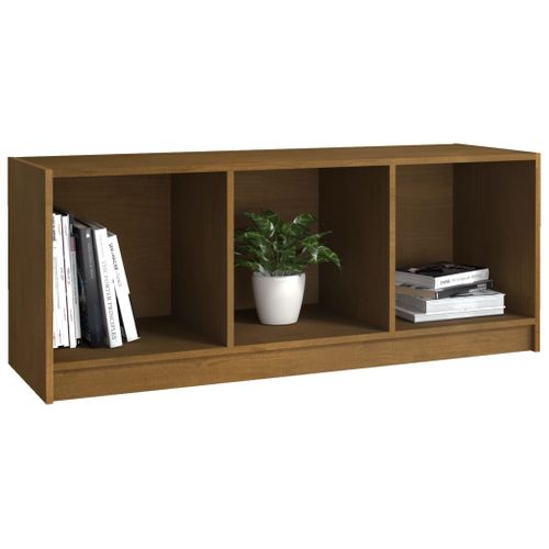Meuble TV Marron Miel 104x33x41 Cm Bois De Pin Massif
