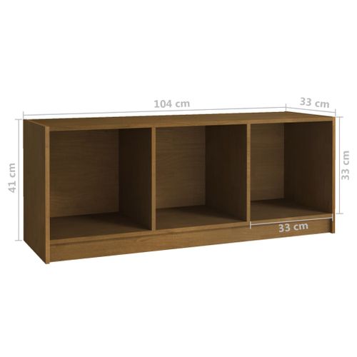 Meuble TV Marron Miel 104x33x41 Cm Bois De Pin Massif