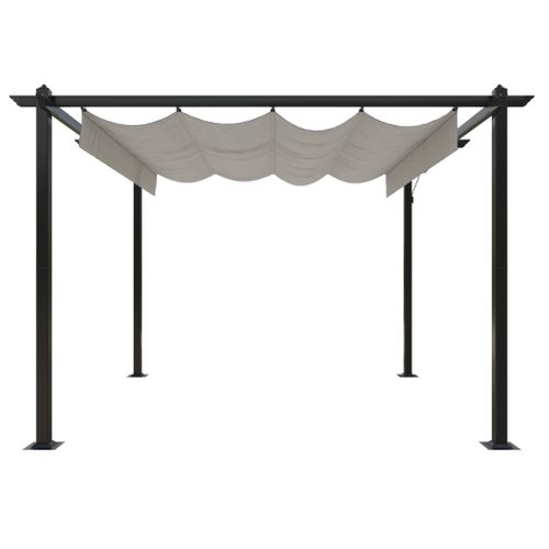 Tonnelle De Jardin Avec Toit Rétractable 3x3 M Crème