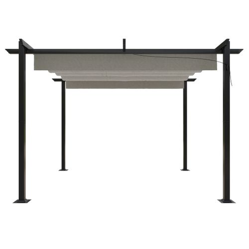 Tonnelle De Jardin Avec Toit Rétractable 3x3 M Crème