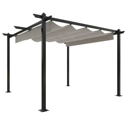 Tonnelle De Jardin Avec Toit Rétractable 3x3 M Crème