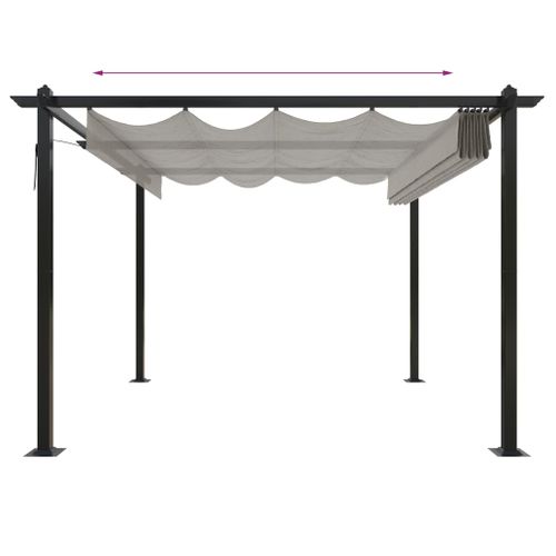 Tonnelle De Jardin Avec Toit Rétractable 3x3 M Crème
