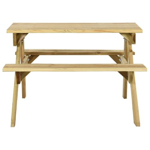 Table De Pique-nique Et Bancs 110x123x73 Cm Bois De Pin Imprégné Meuble Jardin Extérieur