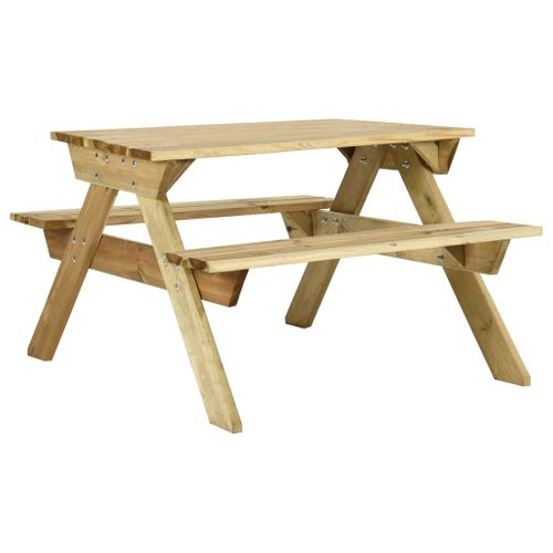 Table De Pique-nique Et Bancs 110x123x73 Cm Bois De Pin Imprégné Meuble Jardin Extérieur