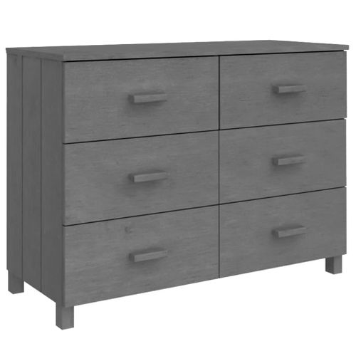 Buffet Hamar Gris Foncé 113x40x80 Cm Bois Massif De Pin