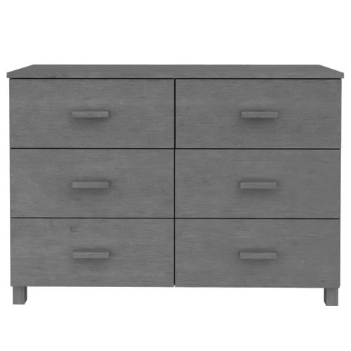 Buffet Hamar Gris Foncé 113x40x80 Cm Bois Massif De Pin