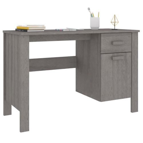Bureau Hamar Gris Clair 113x50x75 Cm Bois Massif De Pin