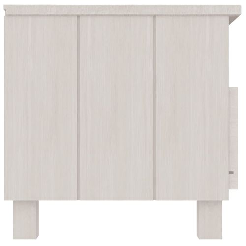 Meuble TV Hamar Blanc 106x40x40 Cm Bois Massif De Pin