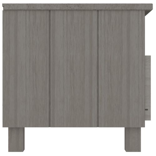 Meuble TV Hamar Gris Clair 106x40x40 Cm Bois Massif De Pin
