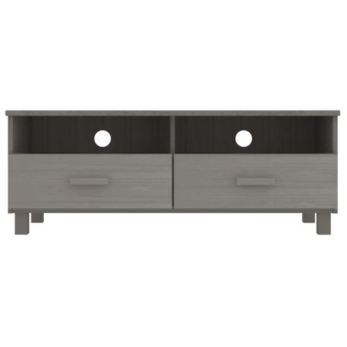 Meuble TV Hamar Gris Clair 106x40x40 Cm Bois Massif De Pin