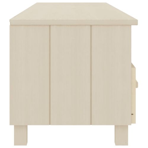 Meuble TV Hamar Marron Miel 158x40x40 Cm Bois Massif De Pin