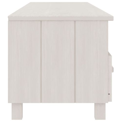 Meuble TV Hamar Blanc 158x40x40 Cm Bois Massif De Pin