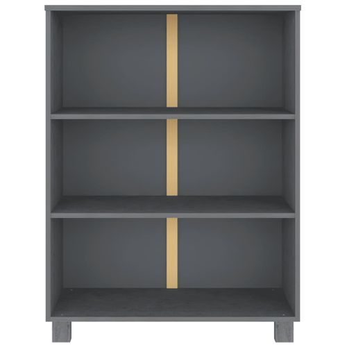 Bibliothèque Hamar Gris Foncé 85x35x112 Cm Bois De Pin Massif