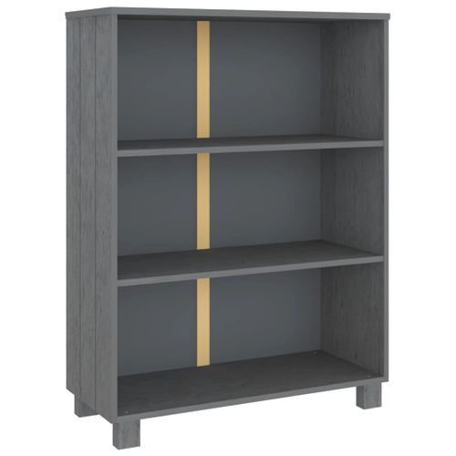 Bibliothèque Hamar Gris Foncé 85x35x112 Cm Bois De Pin Massif