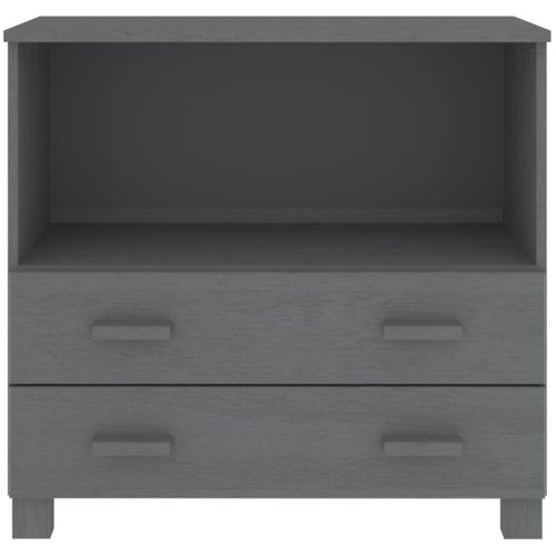 Buffet Hamar Gris Foncé 85x35x80 Cm Bois Massif De Pin