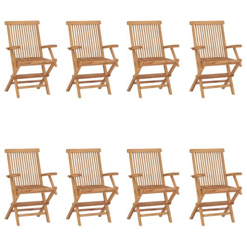 Chaises Pliables De Jardin Lot De 8 Bois De Teck Solide