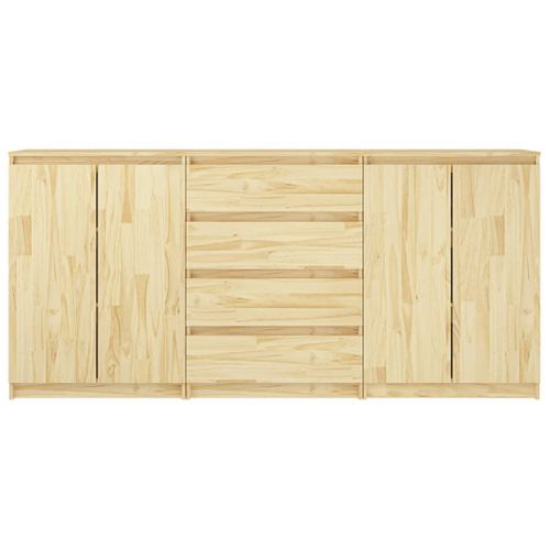 Armoires Latérales 3 Pièces Bois De Pin Massif
