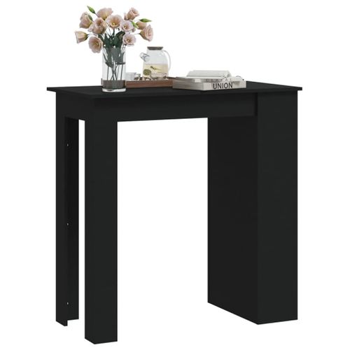 Table De Bar Et Rangement Noir 102x50x103,5cm Bois Contreplaqué