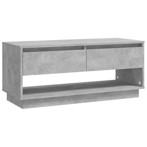 Meuble TV Gris Béton 102x41x44 Cm Bois Contreplaqué
