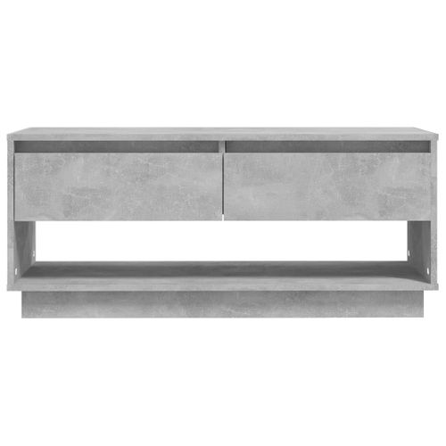 Meuble TV Gris Béton 102x41x44 Cm Bois Contreplaqué