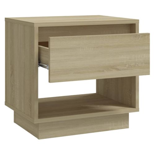 Table De Chevet Chêne Sonoma 45x34x44 Cm Bois Contreplaqué