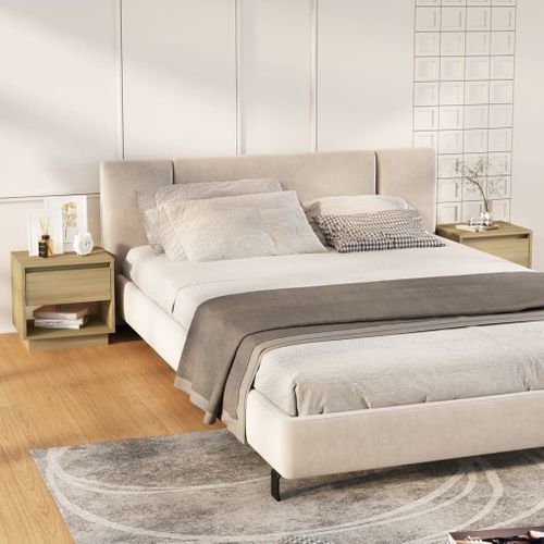 Tables De Chevet 2 Pièces Chêne Sonoma 45x34x44 Cm Bois Ingénierie