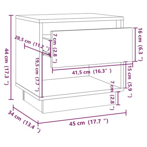 Tables De Chevet 2 Pièces Chêne Sonoma 45x34x44 Cm Bois Ingénierie