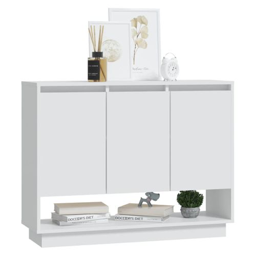 Buffet Blanc 97x31x75 Cm Bois Contreplaqué