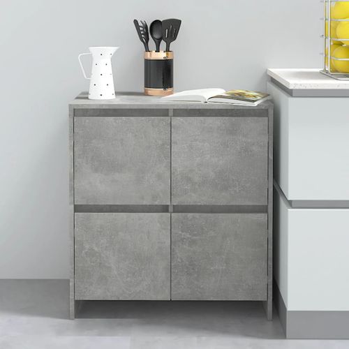 Buffet Gris Béton 70x41x75 Cm Bois Contreplaqué