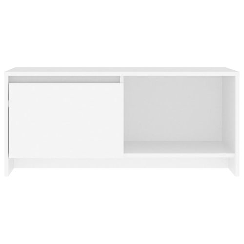 Meuble TV Blanc 90x35x40 Cm Bois Contreplaqué