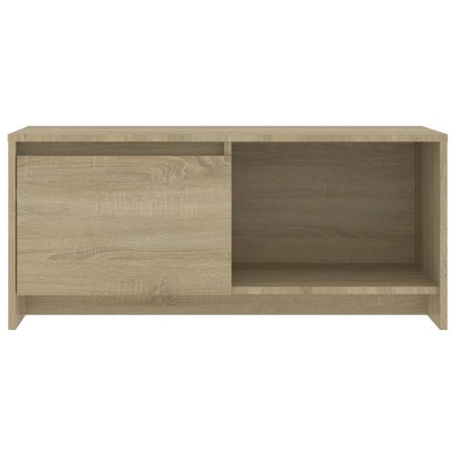 Meuble TV 1 Porte 1 Compartiment Chêne Sonoma 90 X 35 X 40 Cm Bois Contreplaqué Durable