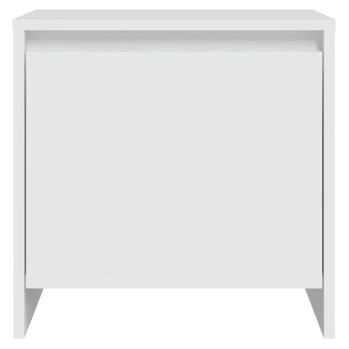 Table De Chevet Blanc 45x34x44,5 Cm Bois Contreplaqué