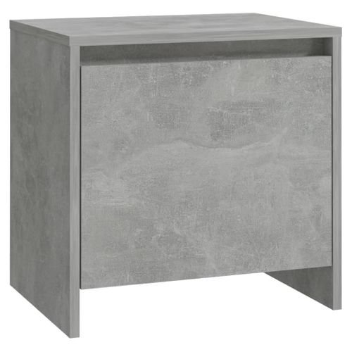 Table De Chevet Gris Béton 45x34x44,5 Cm Bois Contreplaqué