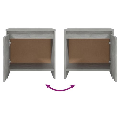 Table De Chevet Gris Béton 45x34x44,5 Cm Bois Contreplaqué