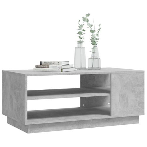 Table Basse Gris Béton 102x55x43 Cm Bois Contreplaqué