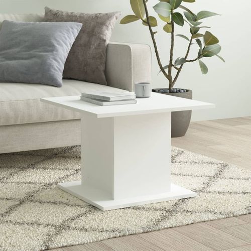Table Basse Blanc 55,5x55,5x40 Cm Bois Contreplaqué