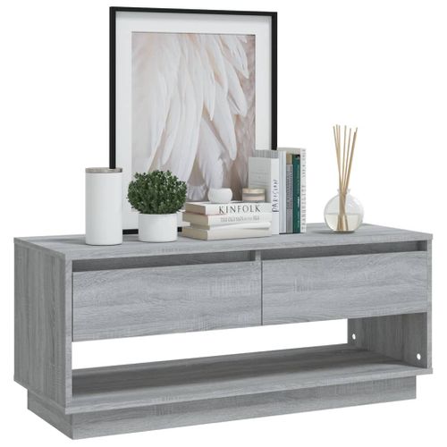Meuble TV Sonoma Gris 102x41x44 Cm Bois Contreplaqué